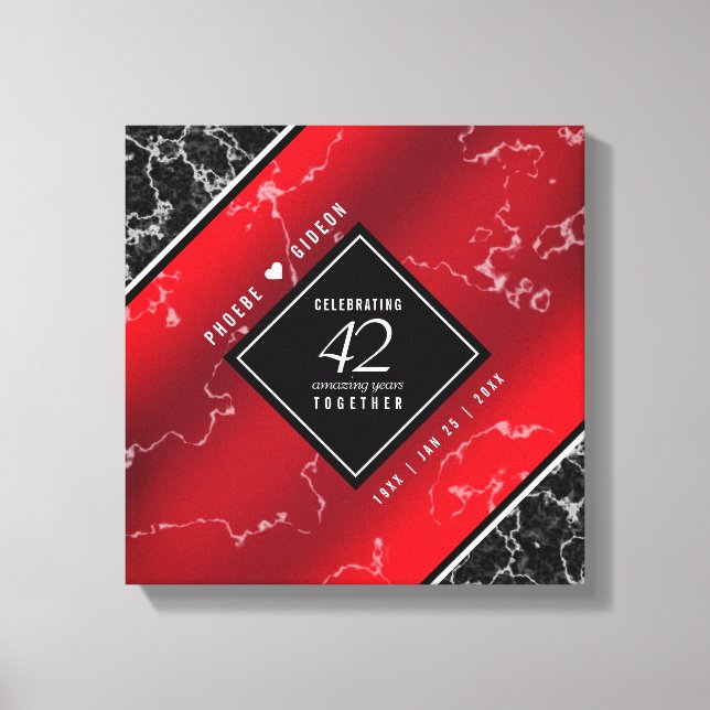 Elegant 42:a jaspardagen i Bröllop Canvastryck (Framsida)