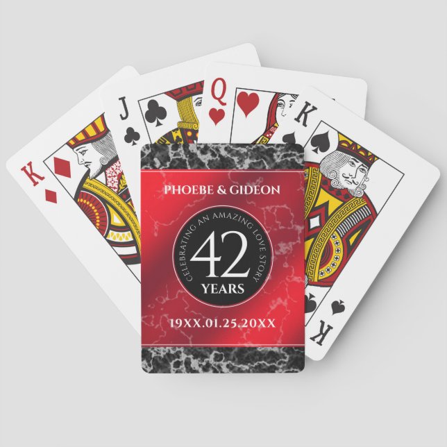 Elegant 42:a jaspardagen i Bröllop Casinokort (Baksidan)
