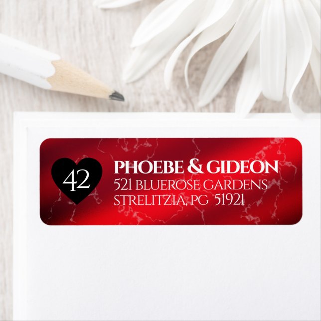 Elegant 42:a jaspardagen i Bröllop Returadress Etikett (Insitu)