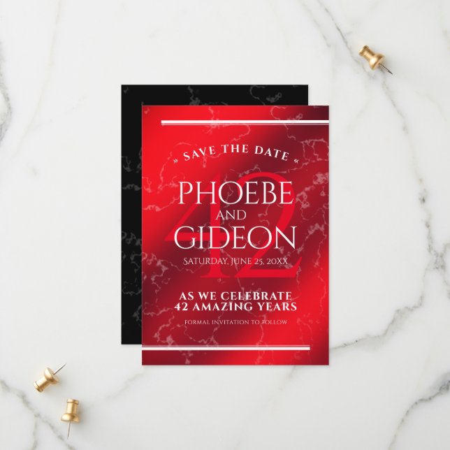 Elegant 42:a jaspardagen i Bröllop Spara Datumet (Fram/Back In Situ)