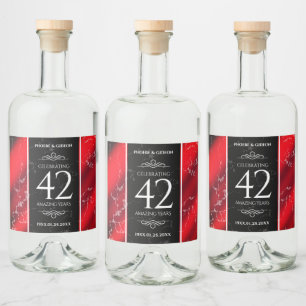 Elegant 42:a jaspardagen i Bröllop Spritflaskor Etikett