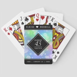 Elegant 43:e årsdagen för Opal Bröllop Casinokort