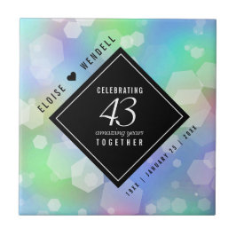 Elegant 43:e årsdagen för Opal Bröllop Firande Kakelplatta