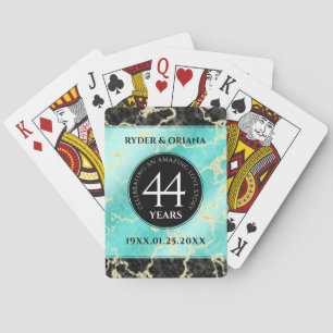 Elegant 44:e årsdagen för turkos Bröllop Casinokort