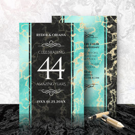 Elegant 44:e årsdagen för turkos Bröllop Inbjudningar