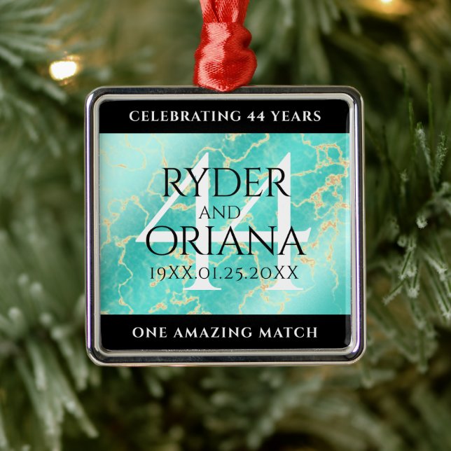 Elegant 44:e årsdagen för turkos Bröllop Julgransprydnad Metall (Träd)