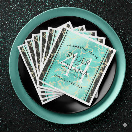 Elegant 44:e årsdagen för turkos Bröllop Pappersservett