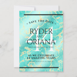 Elegant 44:e årsdagen för turkos Bröllop Spara Datumet