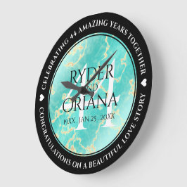 Elegant 44:e årsdagen för turkos Bröllop Stor Klocka