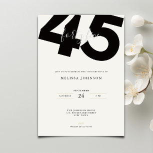 Elegant 45-års födelsedagsinbjudan - Minimal stil Inbjudningar