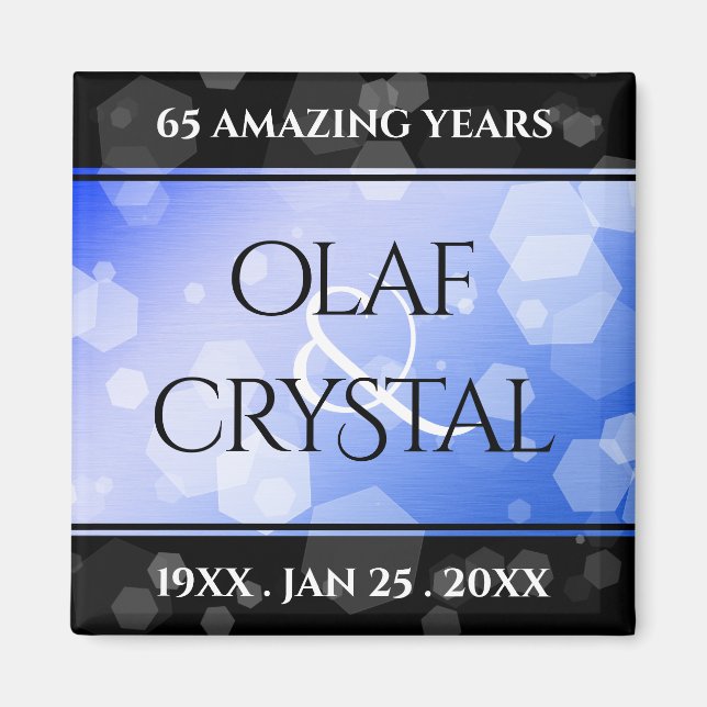 Elegant 45:e 65en Sapphire Bröllop-årsdagen Magnet (Framsidan)