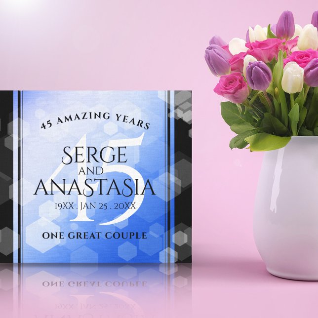 Elegant 45:e Sapphire-Bröllop-årsdagen Canvastryck (Skapare uppladdad)