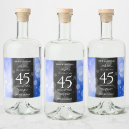 Elegant 45:e Sapphire-Bröllop-årsdagen Spritflaskor Etikett