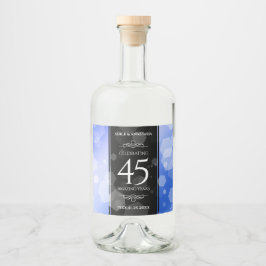 Elegant 45:e Sapphire-Bröllop-årsdagen Spritflaskor Etikett