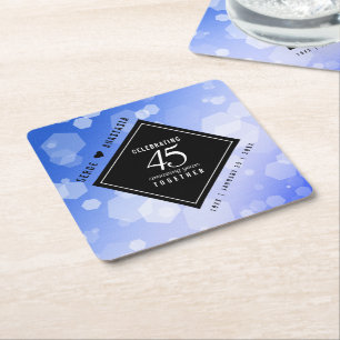 Elegant 45:e Sapphire-Bröllop-årsdagen Underlägg Papper Kvadrat