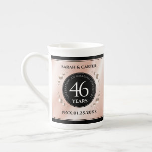 Elegant 46:e årsdagen för Bröllop Firande Benporslin Mugg