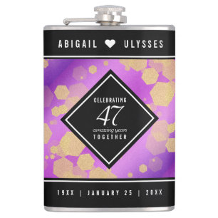 Elegant 47-års ametist bröllopsjubileum fickplunta