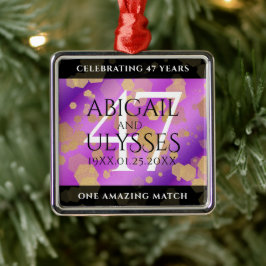 Elegant 47:e Amethyst Bröllop-årsdagen Julgransprydnad Metall