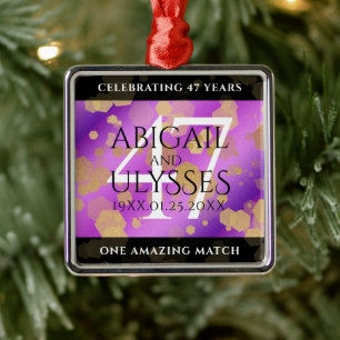 Elegant 47:e Amethyst Bröllop-årsdagen Julgransprydnad Metall