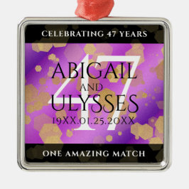 Elegant 47:e Amethyst Bröllop-årsdagen Julgransprydnad Metall