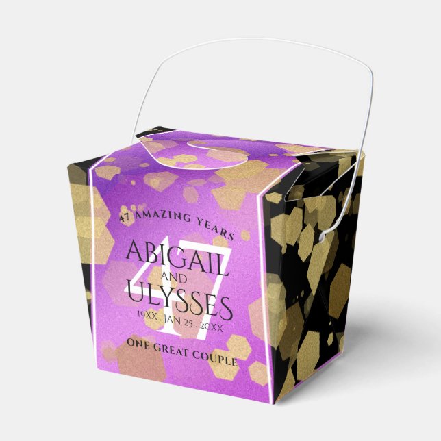 Elegant 47:e Amethyst Bröllop-årsdagen Presentaskar (Framsidan Sidan)