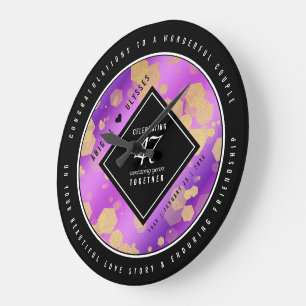 Elegant 47:e Amethyst Bröllop-årsdagen Stor Klocka