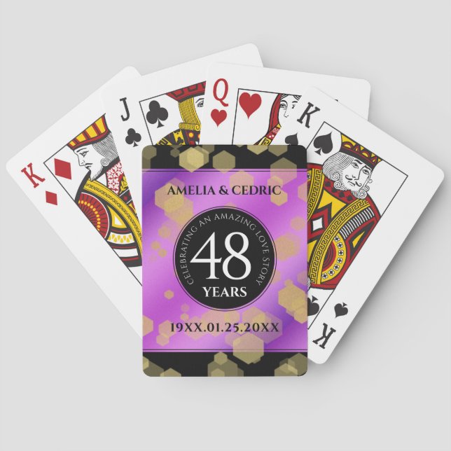 Elegant 48:e Amethyst Bröllop-årsdagen Casinokort (Baksidan)