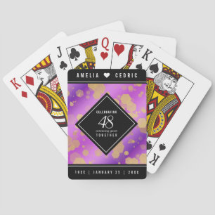 Elegant 48:e Amethyst Bröllop-årsdagen Casinokort