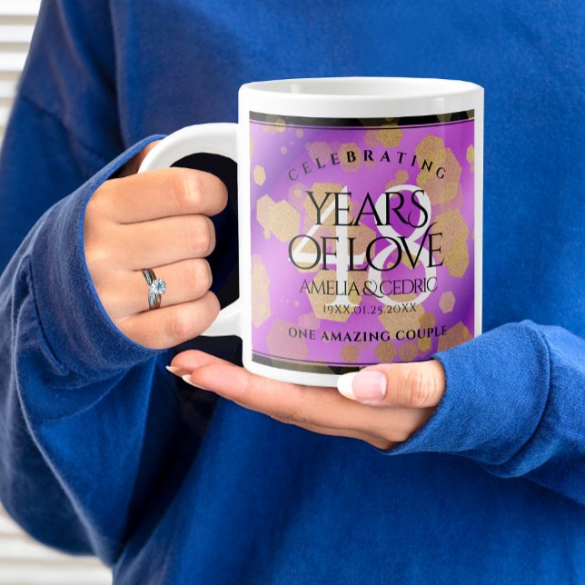 Elegant 48:e Amethyst Bröllop-årsdagen Jumbo Mugg (48th Wedding Anniversary Jumbo Cover Photo.)