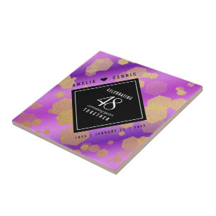 Elegant 48:e Amethyst Bröllop-årsdagen Kakelplatta