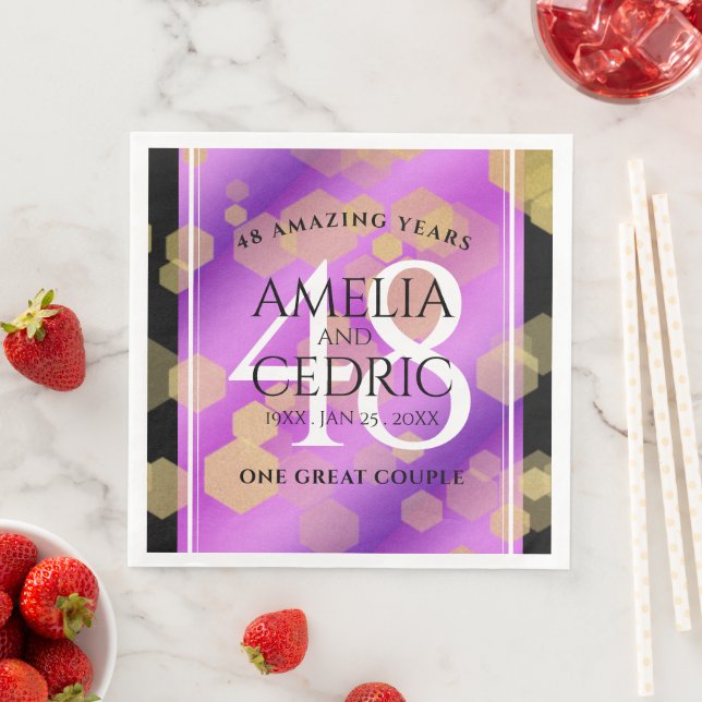 Elegant 48:e Amethyst Bröllop-årsdagen Pappersservett (Insitu)