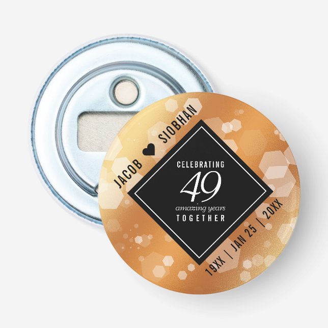 Elegant 49:e årsdagen för koppar-Bröllop Flasköppnare (Framsidan)