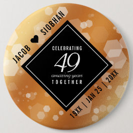 Elegant 49:e årsdagen för koppar-Bröllop Knapp