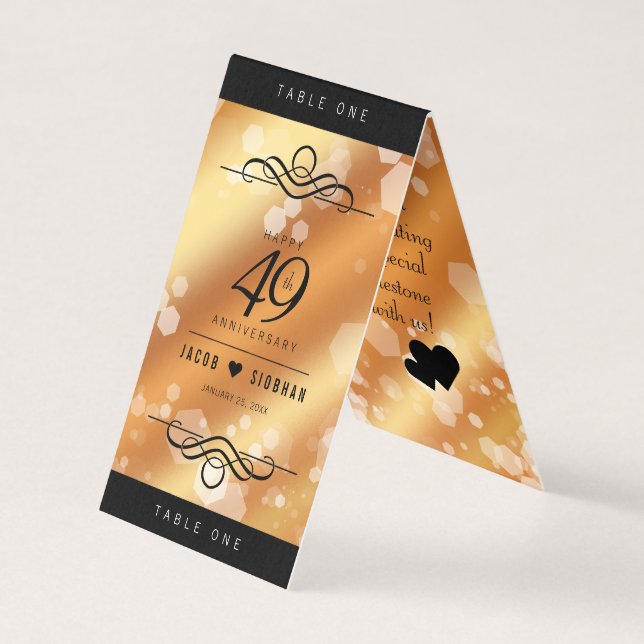 Elegant 49:e årsdagen för koppar-Bröllop Kort (Framsida)