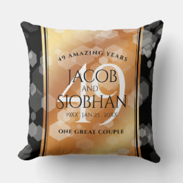 Elegant 49:e årsdagen för koppar-Bröllop Kudde