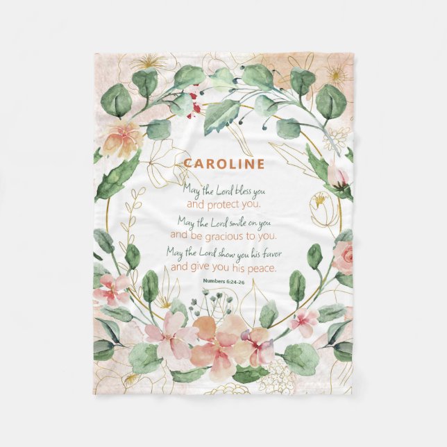 Elegant 4:24-26 Blommigt Anpassningsbar för vatten Fleecefilt (Framsidan)