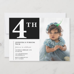 Elegant 4-års inbjudan Svart Chic Foto