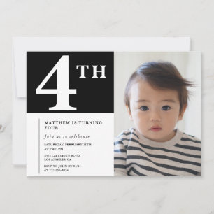 Elegant 4-års inbjudan Svart pojke Foto