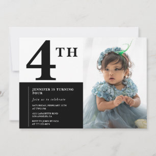 Elegant 4-års inbjudan Tjej Chic Foto