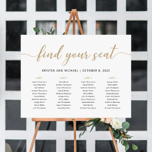 Elegant 4 Bord Hitta ditt platsschema Poster