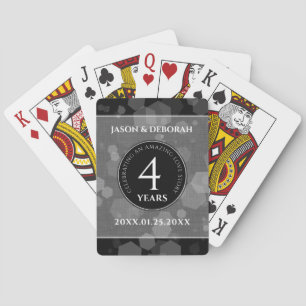Elegant 4:e årsdagen efter Linen Bröllop i Firande Casinokort