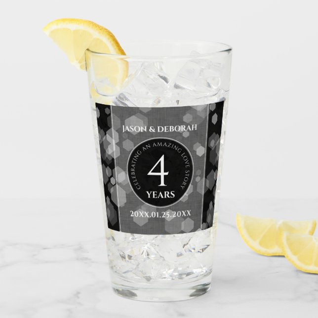 Elegant 4:e årsdagen efter Linen Bröllop i Firande Glaskopp (Framsida Ice)