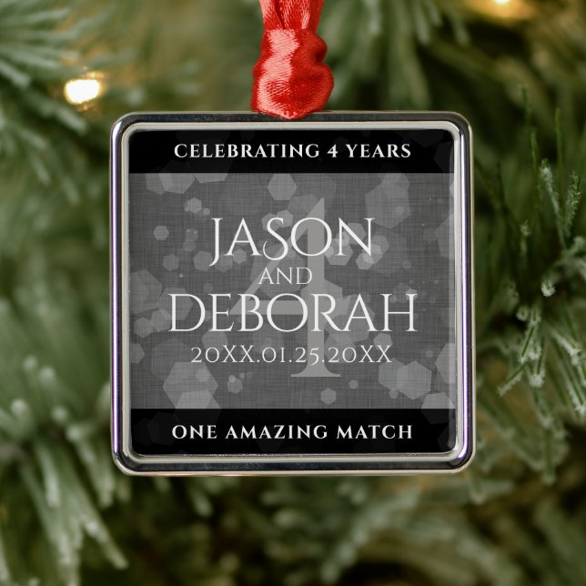 Elegant 4:e årsdagen efter Linen Bröllop i Firande Julgransprydnad Metall (Träd)