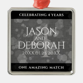 Elegant 4:e årsdagen efter Linen Bröllop i Firande Julgransprydnad Metall