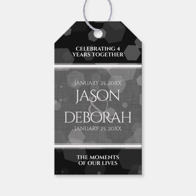 Elegant 4:e årsdagen efter Linen Bröllop i Firande Presentetikett (Framsidan)