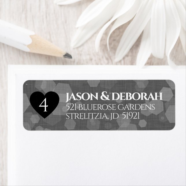 Elegant 4:e årsdagen efter Linen Bröllop i Firande Returadress Etikett (Insitu)