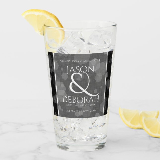 Elegant 4:e Linen Bröllop-årsdagen Glaskopp (Framsida Ice)