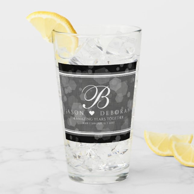 Elegant 4:e Linen Bröllop-årsdagen Glaskopp (Framsida Ice)