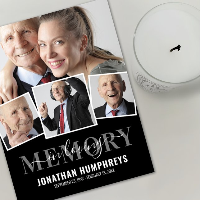 Elegant 4 Fotobegravning Tack Kort (Skapare uppladdad)