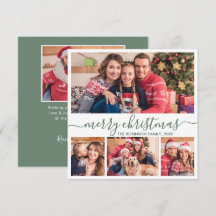 Elegant 4 Photo Collage Grönt Jul